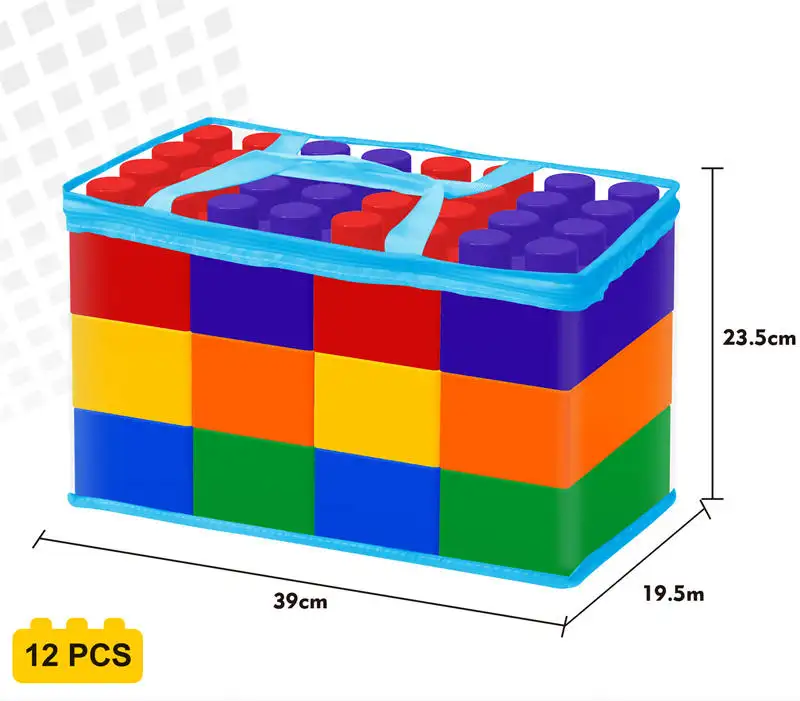 Juguetes de ladrillos de construcción gigantes cuadrados de plástico para niños bloques de construcción no de espuma
