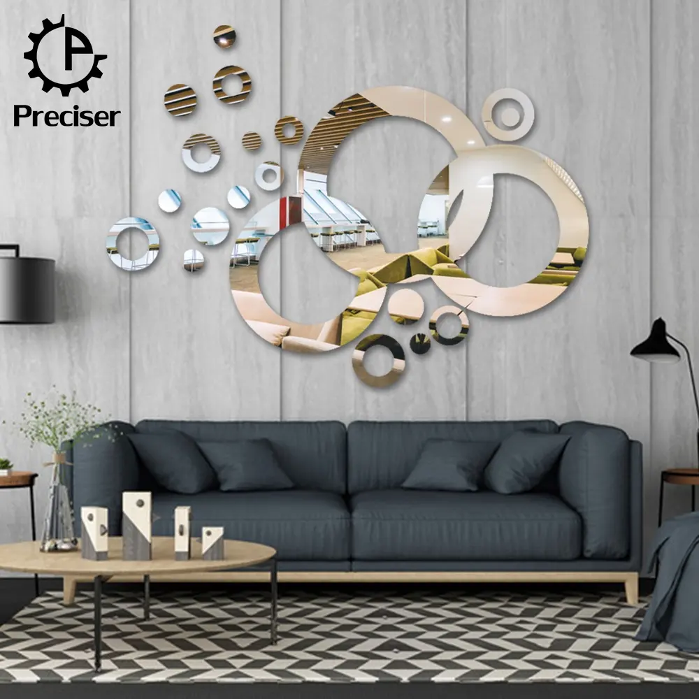 Preciser 3D акриловая «любящее сердце» формы DIY зеркальные настенные наклейки для свадебного декора