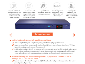 AC-BW520 is an big size Gateway based on CAPWAP <strong>protocol</strong> Support Load Balance backup and Superimposed multi-ISP access