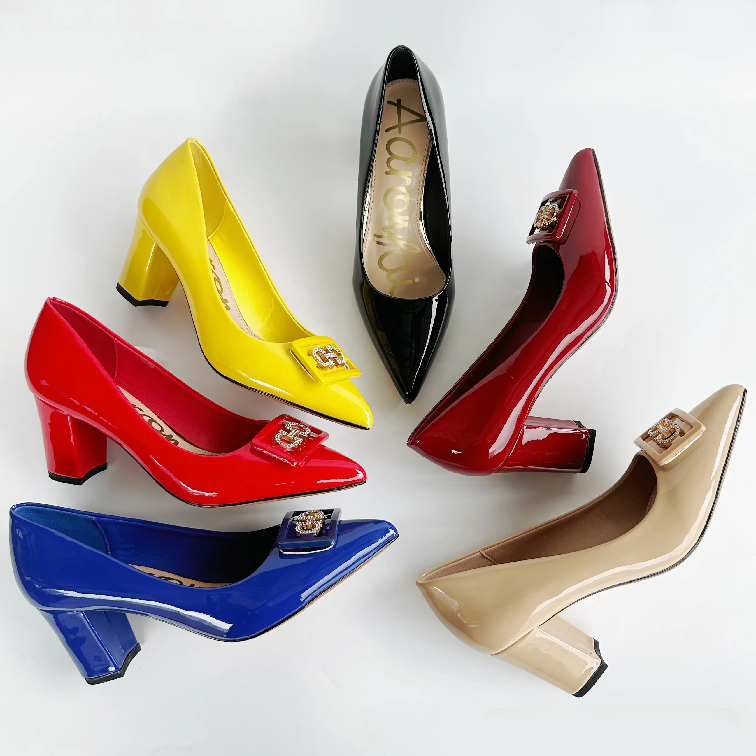 Chaussures en cuir à talons épais pour femmes, chaussures de printemps souples, noires et imperméables