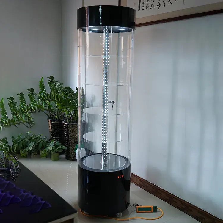 Vetrina in Plexiglass con vetrina per profumo acrilico rotante trasparente trasparente
