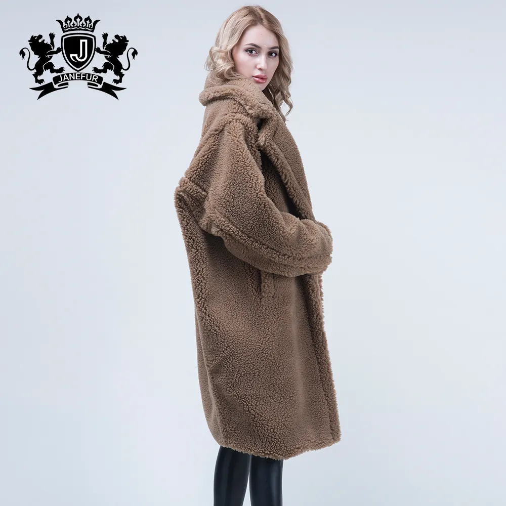 Genuino de piel de oveja abrigo de piel las mujeres elegante prendas de abrigo
