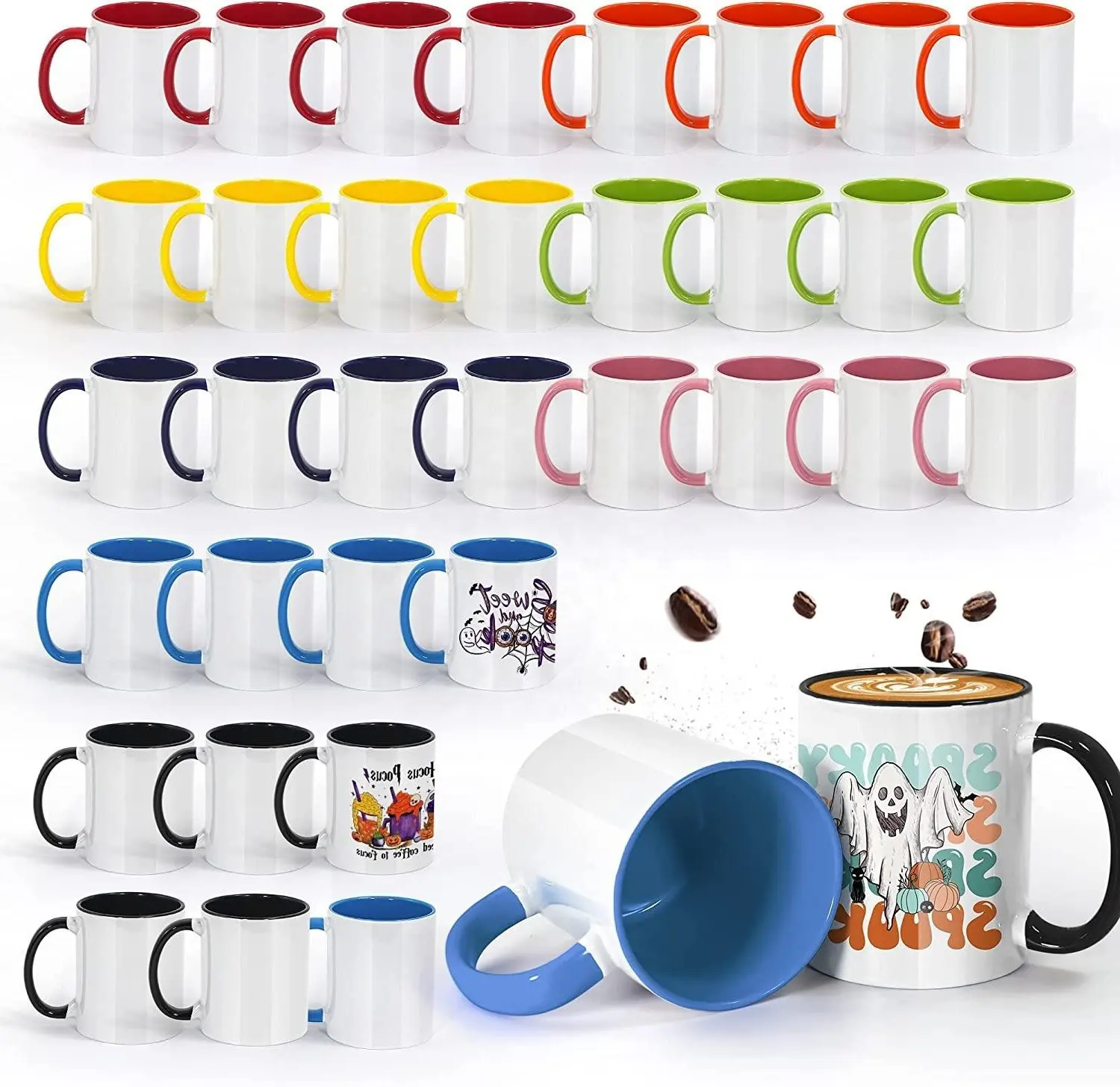 2024 nuovi prodotti tazze personalizzate a buon mercato sfuso colorato smaltato con rivestimento in ceramica da 11 once tazze in ceramica a sublimazione tazza