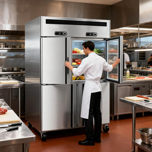 Thương mại Nhà Bếp tủ lạnh dọc đôi nhiệt độ cửa kính cửa giữ tươi tủ lạnh và đóng băng - Product Image 6