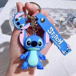 Moda De Borracha <span class=keywords><strong>3d</strong></span> Anime Stitch <span class=keywords><strong>Soft</strong></span> Pvc Chaveiro De Borracha Personalizado Anime Chaveiro