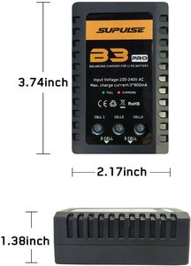 Lipo & Li-ON RC ที่ชาร์จสมดุล B3 AC 2S-3S RC พอร์ตชาร์จ7.4-11.1V Pro ชาร์จขนาดกะทัดรัดสำหรับของเล่น RC - Product Image 6
