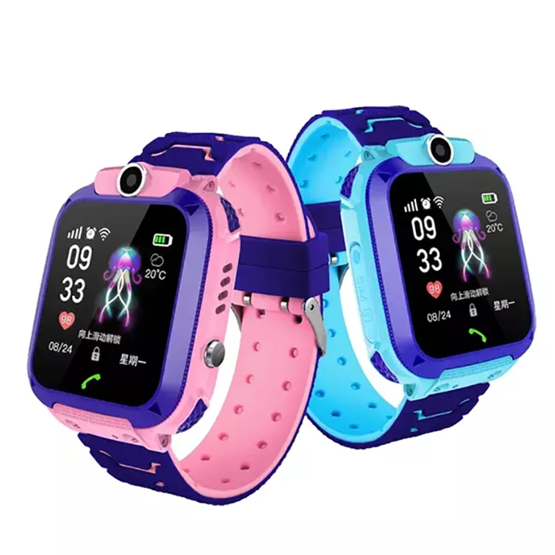 Montre connectée q12 pour enfants, smartwatch étanche IP67, avec carte SIM, fonctions SOS, appel, LBS