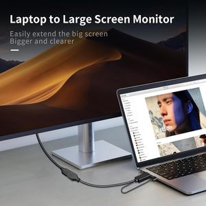 用于电脑显卡笔记本电脑的HDMI至显示端口适配器4K60Hz HDMI公至显示端口母转换器电缆 (单向)