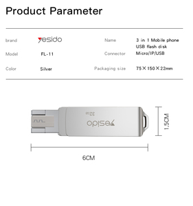 YESIDO Neues Design 3 in 1 für IP für Micro OTG USB-Flash-Laufwerk mit 128G 64G 32G 16G Speicher karten diskette - Product Image 5