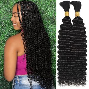Cabelo Humano em Massa Para Tranças Boho Curl no Atacado Sem Trama Onda Profunda Cabelo Humano Cru em Massa Para Extensão de Trança Boho - Product Image 6