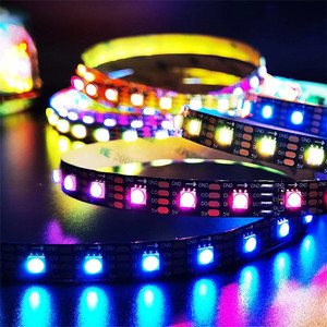 Адресуемая светодиодная Rgb лента WS2812B WS2812 WS2811, 60 светодиодов/м, 12 В, цифровая программируемая Светодиодная лента 5050 5 м с умным пикселем - Product Image 6