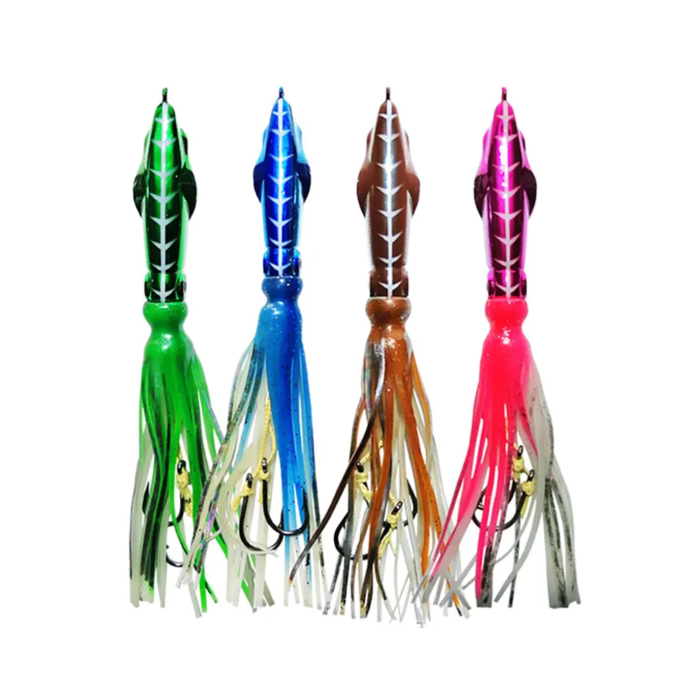 Hunt house 40-200g Saltwater Deep Sea Fishing Octopus Jig Slow Jigging Octopus Shape Trolling Bait Squid Skirt Lure