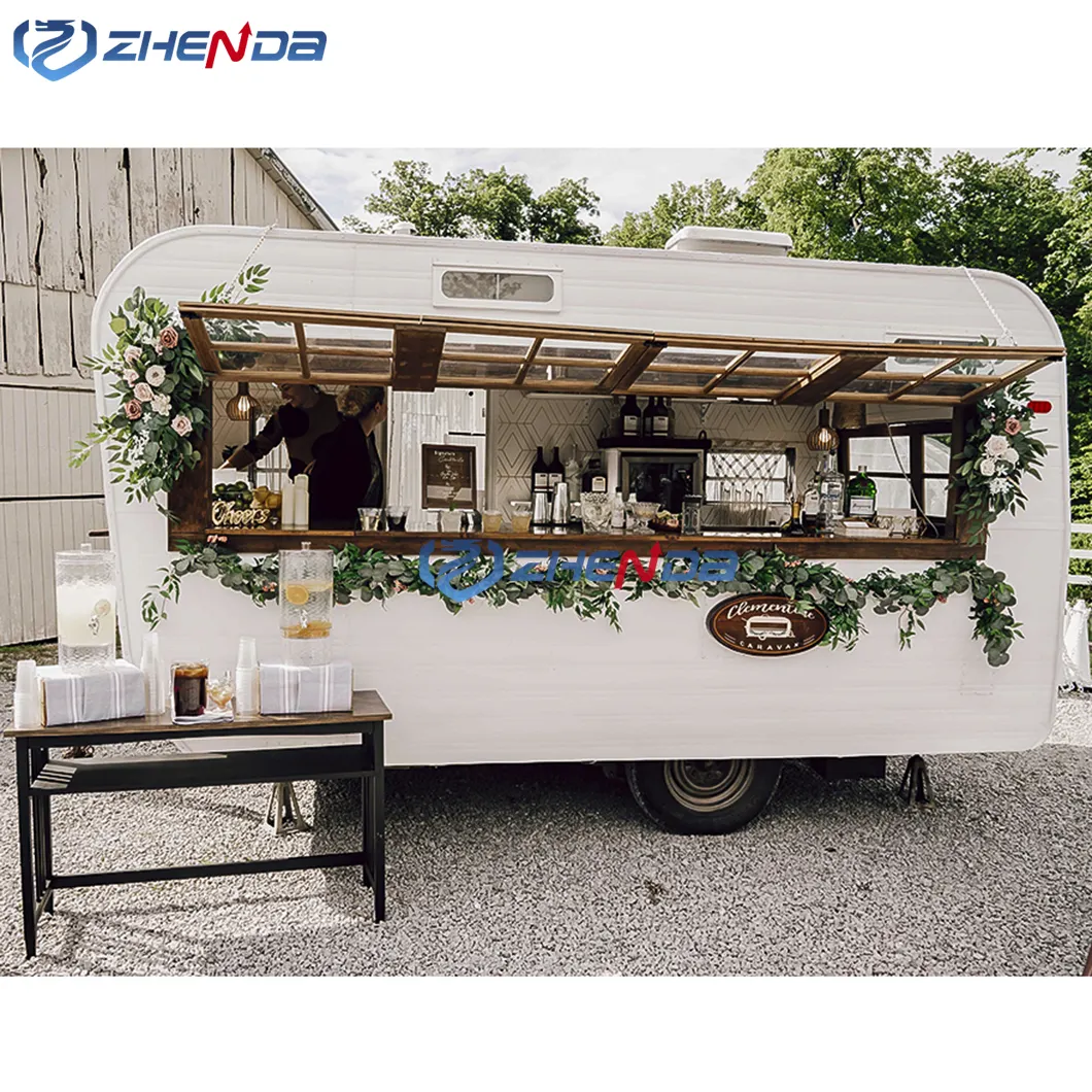 Cucina Mobile dal Design unico a buon mercato Mobile Snack Food Truck Ice Cream Coffee Van Beer Bar Hot Dog Food cart in vendita