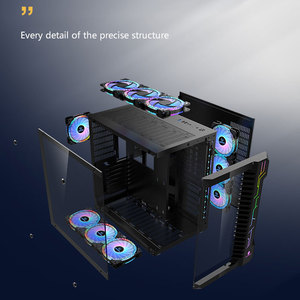 Full Tower Low MOQ Cabinet Case per Computer LED ATX/ITX Tower per PC Gaming Desktop con ventola RGB e raffreddamento ad acqua - Product Image 5