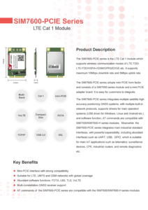 SIM7600E-PCIE modulo 4G SIMCom LTE-TDD di comunicazione Wireless/LTE-FDD/HSPA +/GSM/GPRS/EDGE LTE Cat 1 modulo SIM7600E-PCIE - Product Image 2