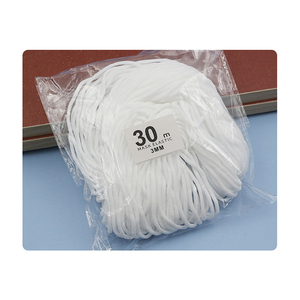 3mm Spandex Round <strong>Elastic</strong> Ear Loop/rope/<strong>cord</strong>/<strong>string</strong>/band/tape/earloop White Masks Embroidered Strap <strong>Elastic</strong> Small <strong>Elastic</strong> Rope / - Product Image 1