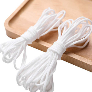 <strong>Elastic</strong> Thread Ear Band Cords White Round Spandex Nylon 3mm Earloop Cord Band <strong>Elastic</strong> <strong>String</strong> for FaceMask Cord - Product Image 2