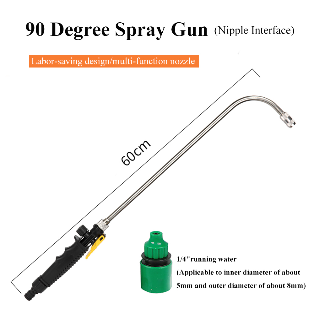 Noir: Pistolet de pulvérisation réglable de 90 degrés + 1/4 "eau courante
