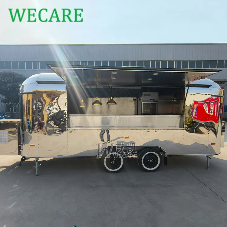 WECARE Carros De Comidaスナックジュースバーバブルティーアイスクリームコーヒーフードトラック完全装備のモバイルバーガーバンケータリングトレーラー