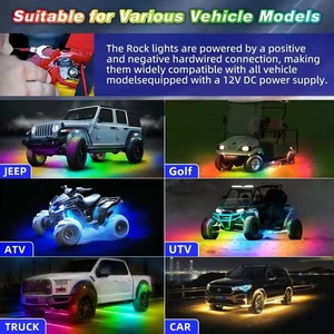 超明るい防水12 LED RGB車のアンダーボディグローライトキットAPP/21ボタンRFリモコン付き - Product Image 2