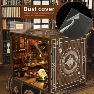 Minicity DIY 3D câu đố bằng gỗ cuốn sách Nook Kit Led trang trí nội thất ánh sáng bookend kệ sách với thu nhỏ cho Dollhouse chèn đồ chơi cho trẻ em - Product Image 3