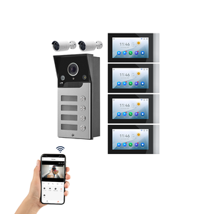 4 Unit Home <span class=keywords><strong>Security</strong></span> Systeem 1080P <span class=keywords><strong>Video</strong></span> Deurtelefoon Met Kleurencamera Pir Motion Detection <span class=keywords><strong>Intercom</strong></span> Multi-Appartement Home <span class=keywords><strong>Security</strong></span> - Product Image 1