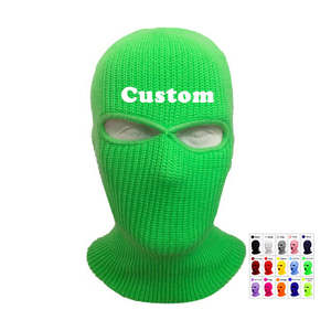 Masker Ski Wajah Penuh 2 Lubang Kustom Topi Musim Dingin Tudung Balaclava Beanie Topi Taktis - Product Image 1