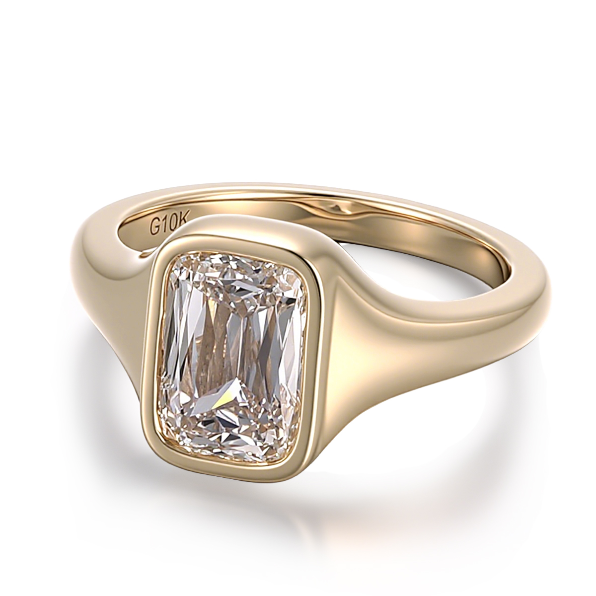 Bague en or massif 18 carats avec diamant de laboratoire