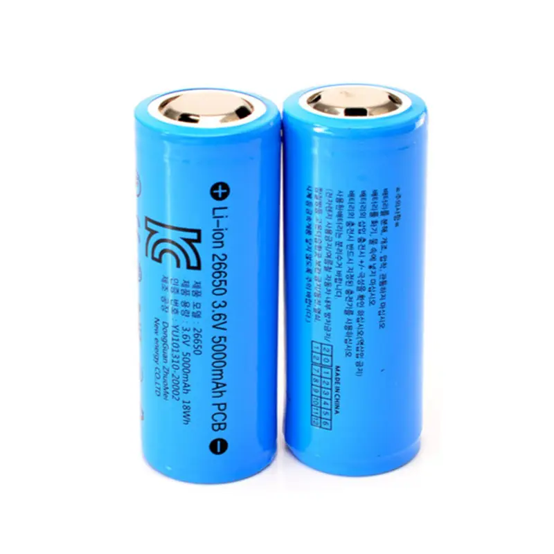 Batería KC de Corea con placa protectora, batería de litio 26650, 5000 mAh, 3C, 3,7 v, recargable de iones de litio