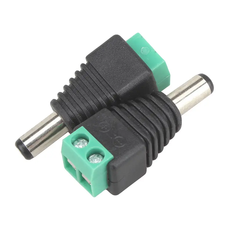 DC macho y hembra 5,5*2,1mm Cable adaptador de enchufe de tornillo 10a 2 Pin Cctv 12V Conector de alimentación macho DC con Jack 03