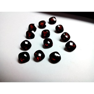 8 mm Cushion Cut Natural Red Garnet <strong>White</strong> <strong>Ruby</strong> Pink Zirconia Loose Gemstone for Jewelry Making Round Shape Cheaker Cut Stone