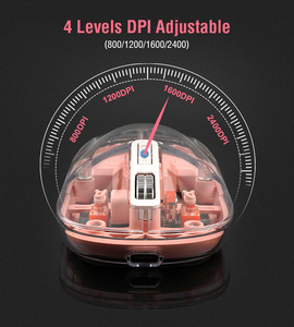 Mouse da Gaming con rotella a 4 livelli senza fili trasparente 2.4G USB senza fili Dual-mode connessione Bluetooth 4 - Product Image 5