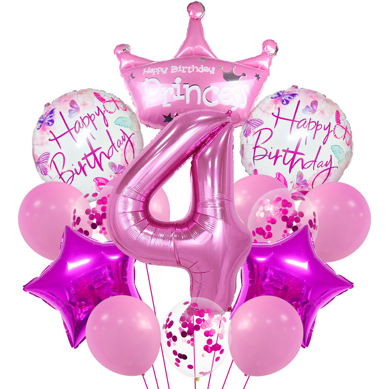 Pink balloons set 4 year