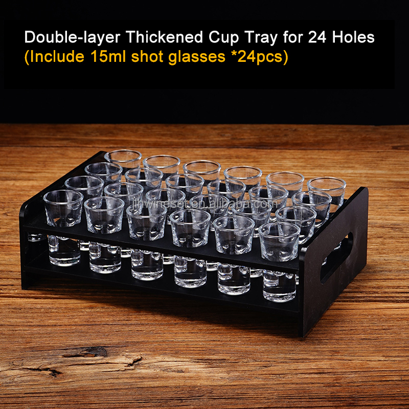 24 agujeros (4*6)+ 24 tazas (negro)