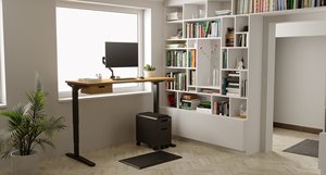 AJUNION Adjustable <strong>Computer</strong> Desk Compact Office Table Narrow Depth Workstation Study Desk Minimalist Electric Writing Table - Product Image 6