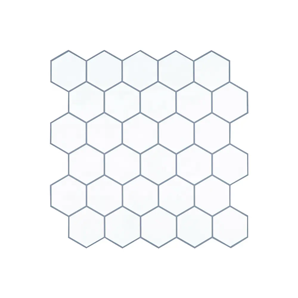 2mm más grueso diseño blanco hexágono Backsplash 3D Gel mosaico Peel and Stick azulejo de la pared