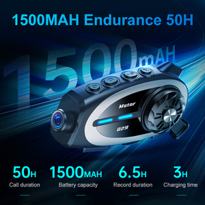 Q29 Precio barato Casco Auriculares con cámara 1080P 2 Riders 500M Intercom Auricular para bicicleta Sistema de comunicación Compartir música - Product Image 5