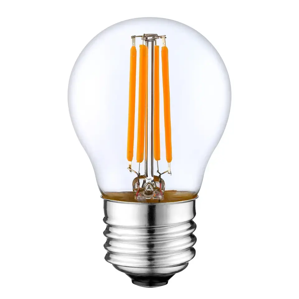 مصباح LED كرومي منزلي زجاجي A55 A60 بقوة 2 واط، و4 واط، و6 واط، 600 لومن CE RoHS E27 B22 كربون