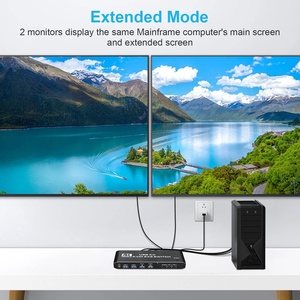 SY 2 Monitores 2 Computadoras HDMI 4K60Hz USB3.0 Conmutador KVM 2x2 2 en 2 salidas Compatible con modo extendido y copia y conmutadores Conmutador KVM HDMI