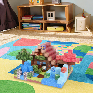 Construção magnética Cubes Set DIY Plastic <span class=keywords><strong>Block</strong></span> Puzzle Construction Modelo 3D Educacional Descompressão Toy para Crianças