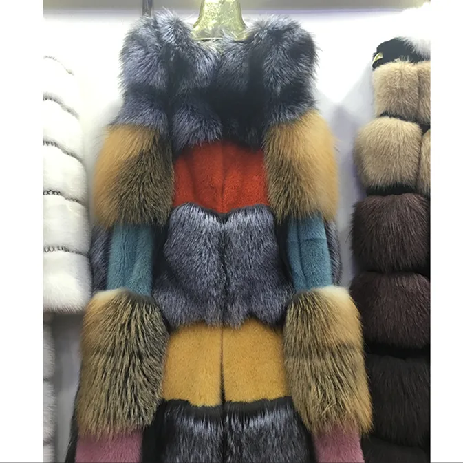 En gros Haute Couture fourrure de renard et gilet en fourrure de vison