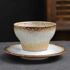 Japon tarzı Espresso kahve fincan seti seramik yaratıcı Retro kahve Latte çay bardağı tabanı ile kumtaşın kahve fincanı - Product Image 5