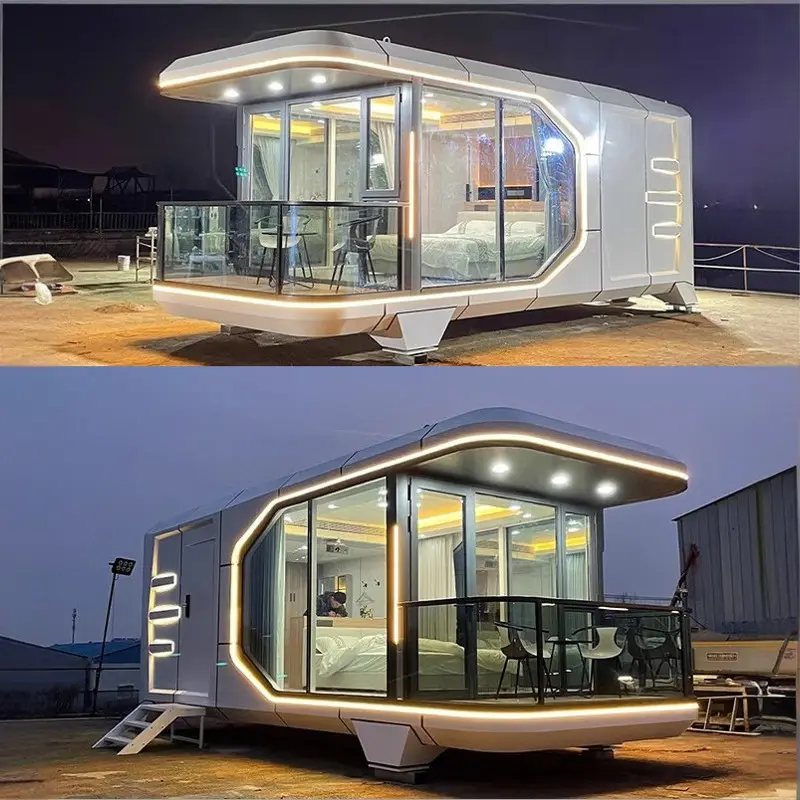 Haute qualité luxe solaire économique mobile Capsule maison hôtel maison mobile cabine préfabriquée conteneur pour le camping assemblage
