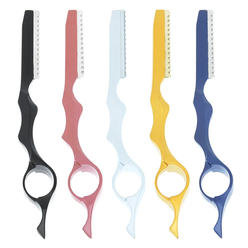 Парикмахерские бритвы для стрижки волос стальные парикмахерские салонные инструменты для филировки бритвенный станок 10 шт. лезвий ножи для соскабливания бровей C0001A