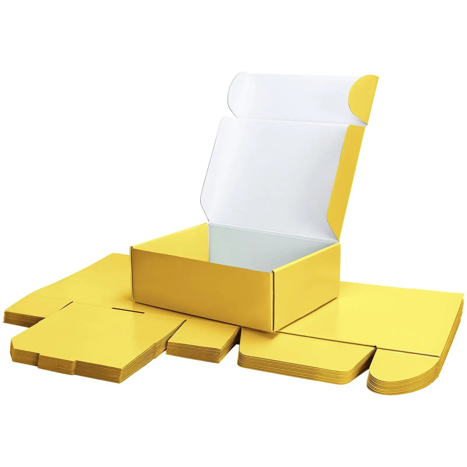 Желтые коробки для доставки картонные подарочные коробки с крышкой для упаковки подарков гофрированные почтовые коробки для упаковки почтовых отправок
