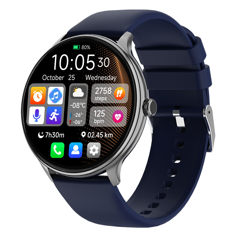 navy blue-silver Dial