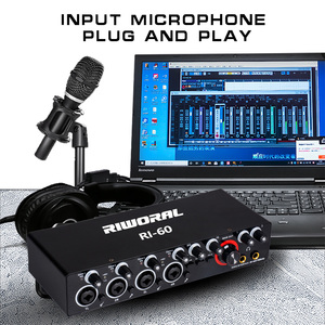 <strong>Audio</strong> Interface 4 Channel XLR <strong>Inputs</strong> Digital Portable 48V <strong>Microphone</strong> Studio Sound Card for PC Studio Recording For 24bit/192khz