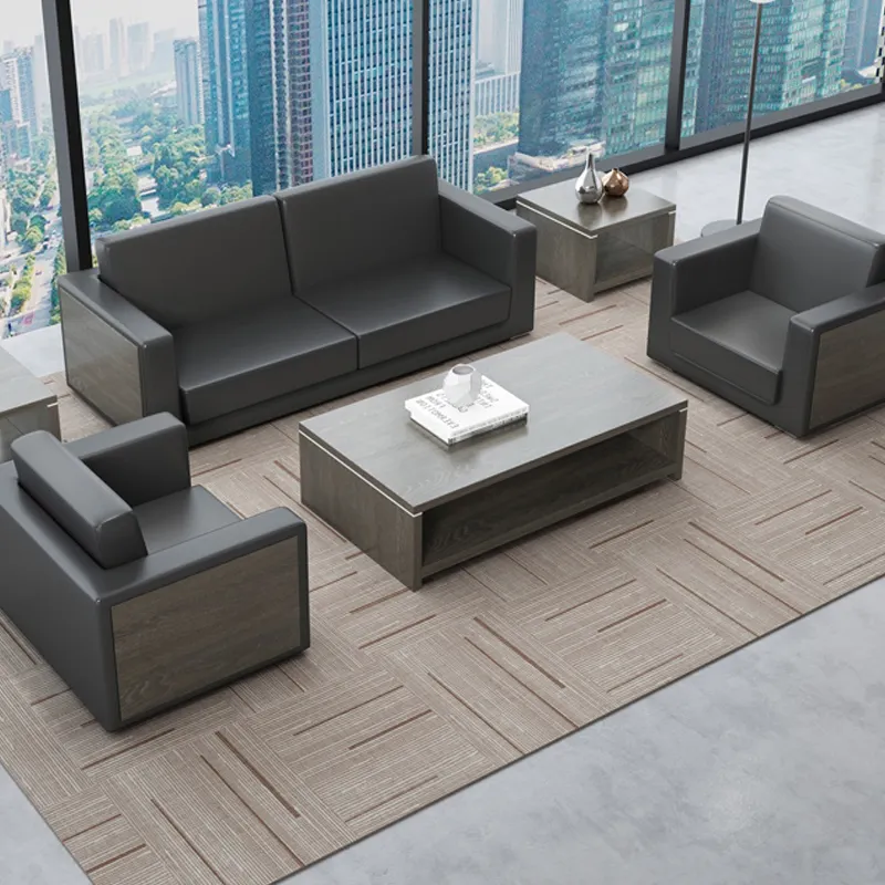 Sofá de cuero Seccional de nuevo diseño de lujo sofá de oficina de gama alta