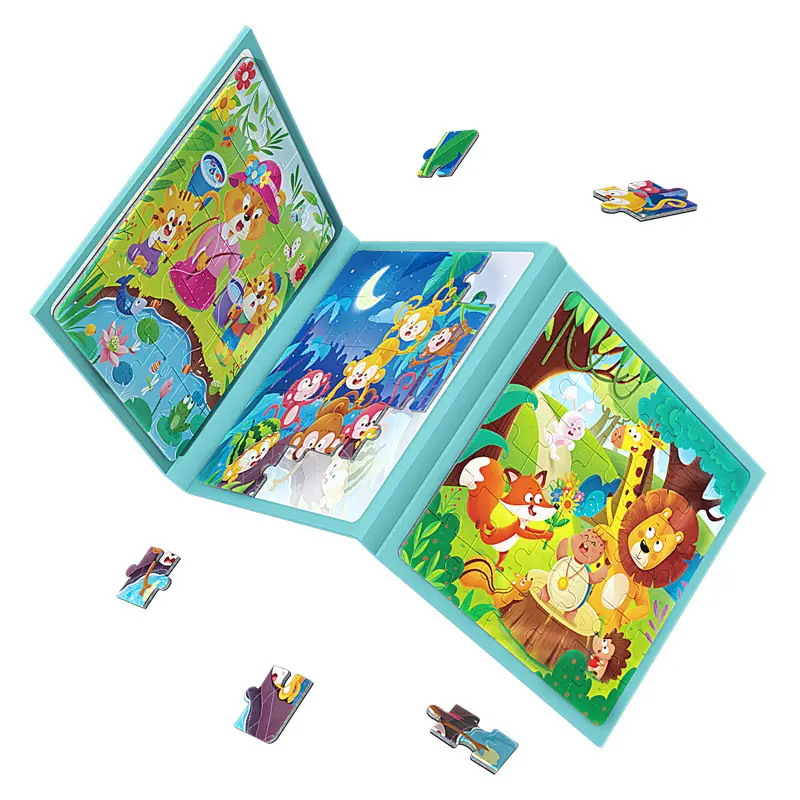 बच्चों के चुंबकीय पहेली तीन-में-एक उन्नत पहेली बच्चे पहेली आत्मज्ञान शिक्षा कहानी तह पुस्तक बच्चों के खिलौने