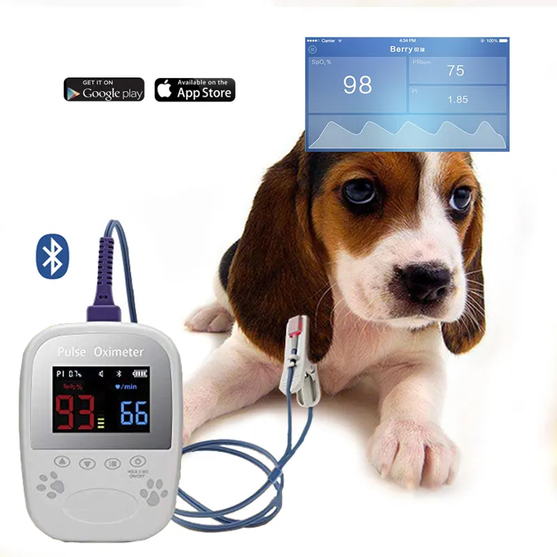 Small Animal Pulse Rate Automatic Portable Handheld Palm Multi-parameter Veterinary Pulse Oximeter Monitor
